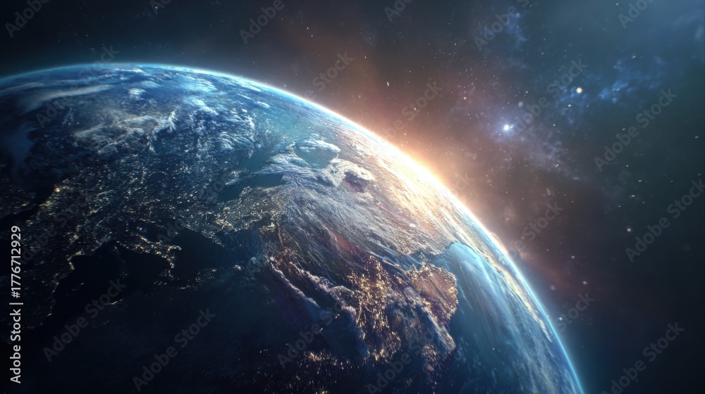 Obraz premium vibrant earth globe in space