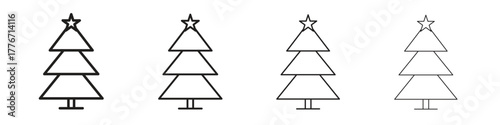 Christmas tree icon. Vector isolated pictograms.