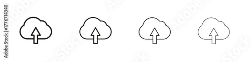 Cloud upload icon. Vector isolated pictograms.