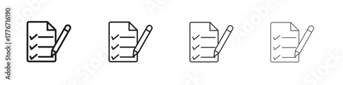 Exam icon. Vector isolated pictograms.