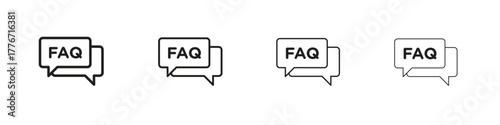 FAQs icon. Vector isolated pictograms.