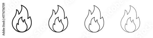 Fire icon. Vector isolated pictograms.
