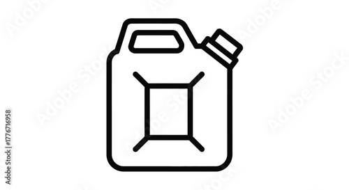 Simple black and white line drawing of a gasoline or fuel container