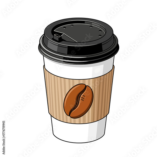 Coffee cup, a delicious drink in a paper cup