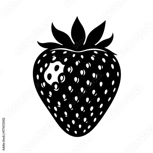 Strawberry fruit in black and white vector