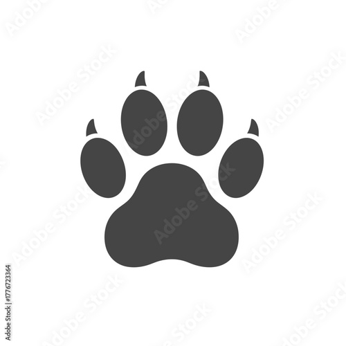 Paw print, a symbol of animal footprint
