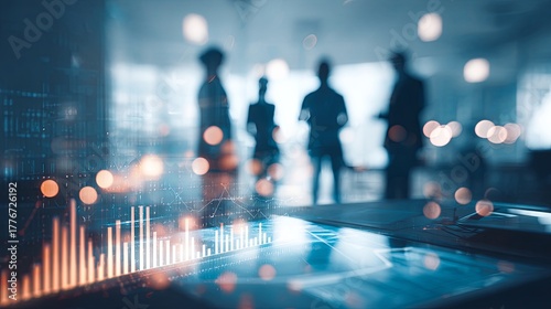 Digital interface with data analytics and target focus on team collaboration and management tools for business strategy and innovation