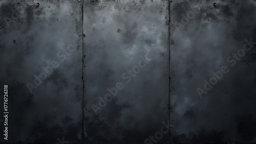Gritty, textured dark metal background with industrial grunge and weathered imperfections for dramatic effect