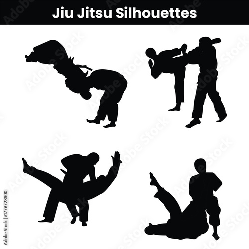 Jiu Jitsu Silhouettes