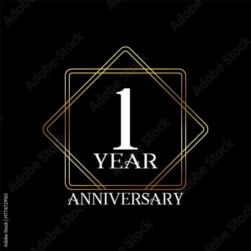 1st year anniversary wedding celebration design text vector illustration.