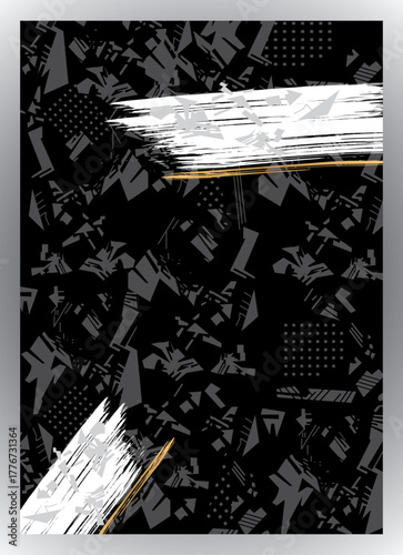 Dark Urban Abstract Camouflage Sublimation Pattern Design - Aggressive Grunge Esports Jersey Template