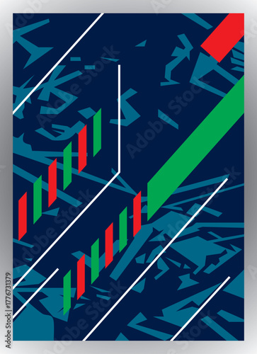 Dark Tech Geometric Sublimation Pattern Design - Cyber Glitch Esports Racing Jersey Template