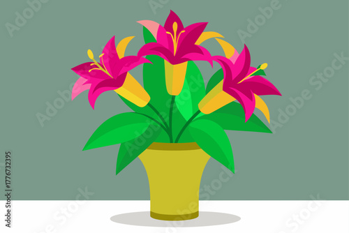 Flowers in a yellow vase