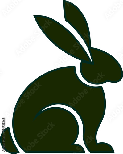 Clean rabbit silhouette vector illustration, suitable for logo design, tattoo art, or Easter greeting cards.