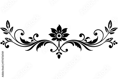 vintage floral design divider victor illustration