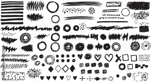 Hand Drawn Doodle Elements Vector Set for Design and Decoration