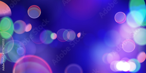 Abstract festive night winter background with bokeh.