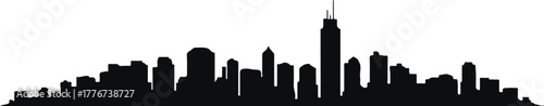 skyline new york city silhouette reflection vector illustration skyline scene