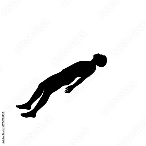 Silhouette of a person floating