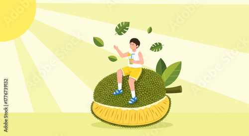 A Person Sitting On Tropical Fruit Enjoying Juice In The Sunshine