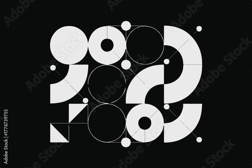 geometry composition of circles semicircles triangles lines