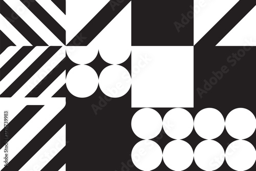 pattern modular 4x4 grid geometric tiles monochrome vector layout