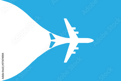 airplane icon with curved flight path vector logo