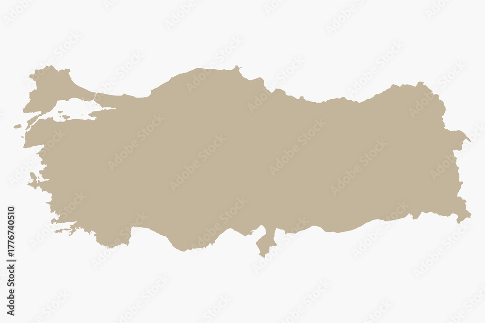 Fototapeta premium Vector graphic artwork suitable for print and web containing flat detailed map of TURKEY