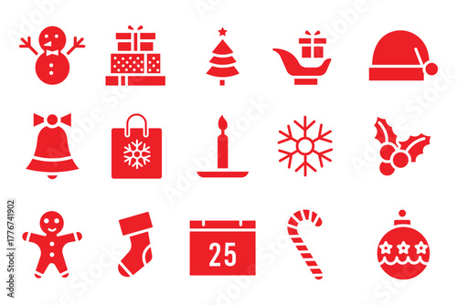 Christmas Icons Set. Christmas and Holiday icons. set of chirstmas icon.