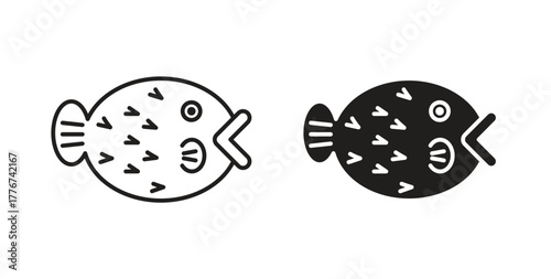 Blowfish icon isolated vector Illustration. Vector pictogram for web and app