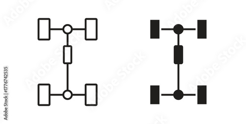 Car chassis icon isolated vector Illustration. Vector pictogram for web and app