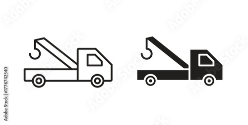 Car crane icon isolated vector Illustration. Vector pictogram for web and app