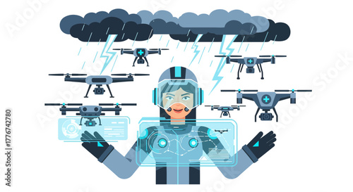 Drone Controller Navigating Adverse Weather Conditions For Advanced Aerial Operations
