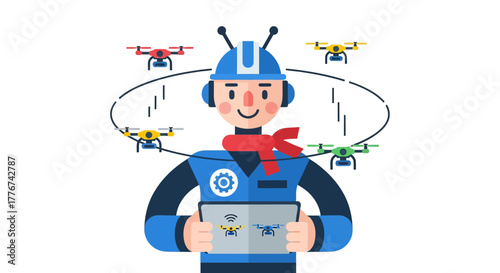 Drone Controller Operating Multiple Quadcopters in a Controlled And Animated Manner