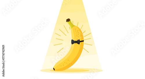 Dapper Banana Under The Spotlight: A Fun and Charming Illustration Concept Perfect