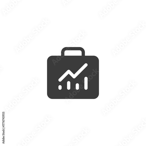 Free Download Briefcase with chart, linear icon. Business analytics and financial growth - GFXLoad