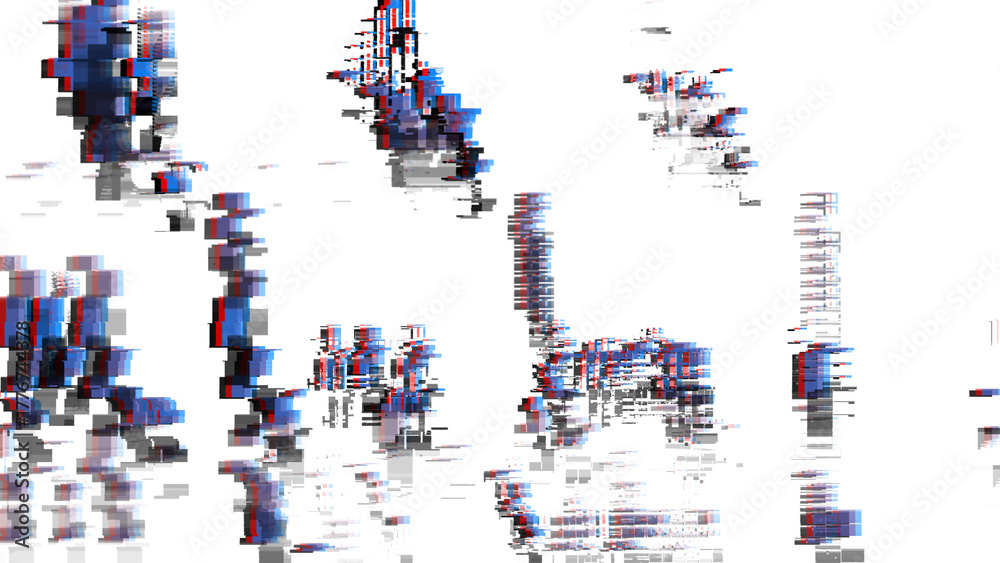 Fototapeta premium Abstract glitch texture background isolated on transparent background