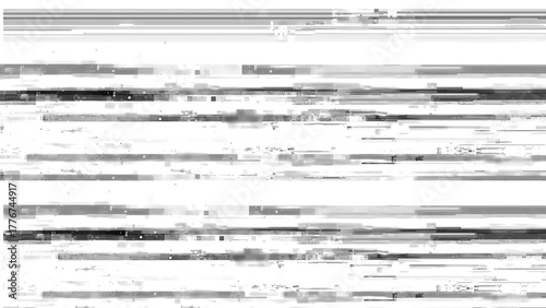 Abstract glitch texture background with horizontal lines pattern isolated on transparent background