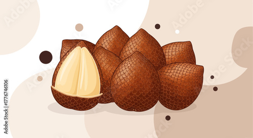 Exotic Salak Fruits Illustration Depicting Organic Sweetness for Culinary and Health Contexts