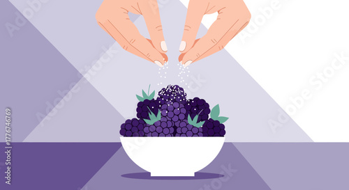 Fresh Blackberries Seasoned Gently, Ready for Culinary Delights and Exquisite Plating