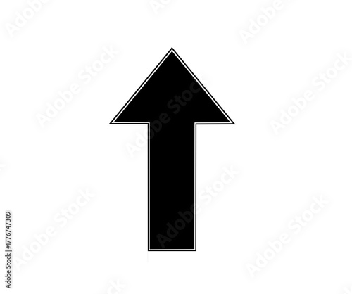 Black Arrow Up isolated, Vector-PNG 