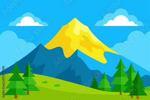 Mountain landscape with trees