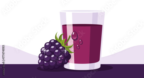 Fresh Blackberry Juice Illustration: A Delicious And Vibrant Summer Drink Visual