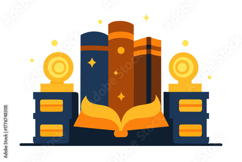 Books with open book view