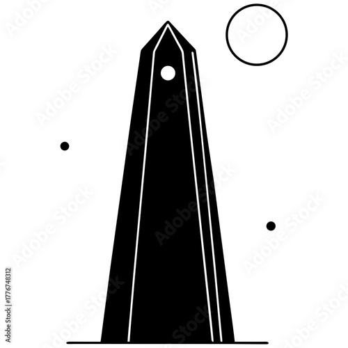 Obelisk and celestial body