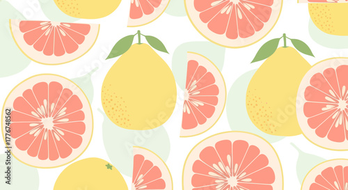 Fresh Grapefruit Pattern: A Zesty and Vibrant Design for Creative Projects