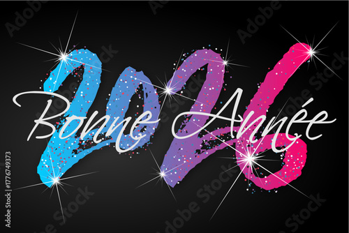 Bonne année - meilleurs vœux 2026 - vecteur pour affiche bannière salutation et célébration du nouvel an 2026.