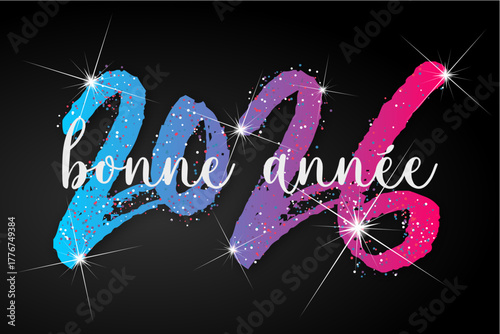 Bonne année - meilleurs vœux 2026 - vecteur pour affiche bannière salutation et célébration du nouvel an 2026.