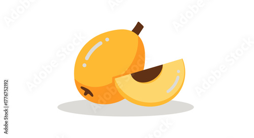 Fresh Loquat Illustration: A Delicious And Healthy Fruit On White Background