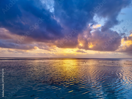 Stunning Sunset Over Aitutaki's Lagoon